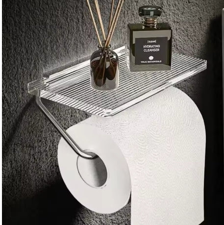 tissue holder. gold tissue holder. silver tissue holder. acrylic tissue holder. non perforated tissue holder. two in one storage tissue holder. durable tissue holder. corrosion resistant tissue holder. wear-resistant tissue holder. health and environmental protection tissue holder. high strength bearing tissue holder. top shelf tissue holder. smooth paper dispensing tissue holder. round corner tissue holder. easy clean tissue holder. no drilling tissue holder. silver bathroom accessory. gold bathroom access