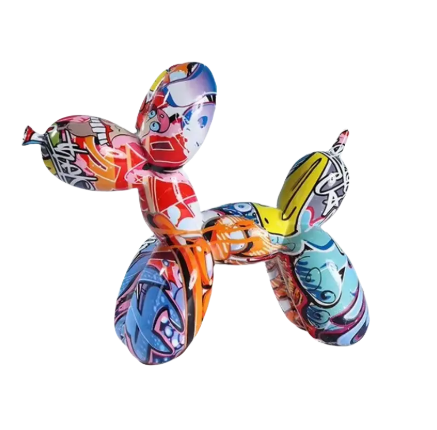 Graffiti Balloon Dog Figurine. Colourful Balloon Dog Decor. Modern Balloon Dog Figurine. Resin Balloon Dog Statue. Unique Home Decor. Vibrant Dog Figurine. Artistic Balloon Dog. Bold Decorative Piece. Playful Home Accessories. Creative Craft Décor. Fun Desk Decoration. Whimsical Home Decor. Animal Lover Gift. Art Enthusiast Gift. Colourful Resin Figurine. Trendy Home Accent. Gift for Art Lovers. Contemporary. Art Piece. UK Stockist. Quick Delivery. Playful. Creative. Home Decor. Accessories. 