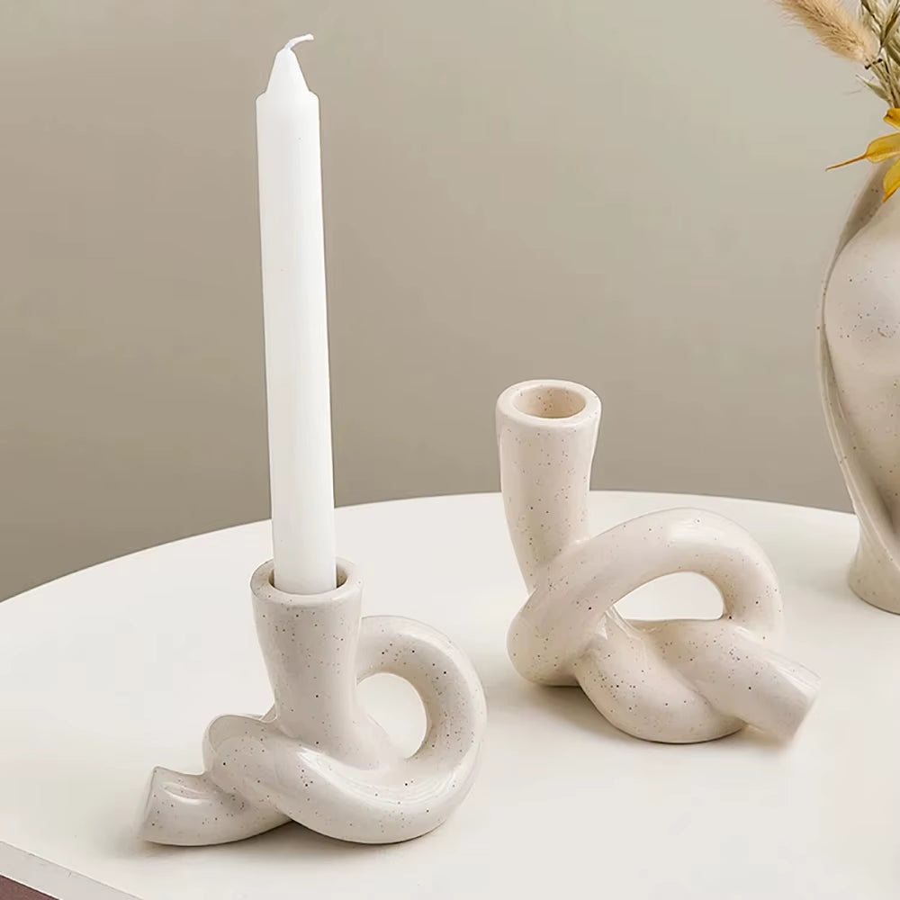 Ines Candle Holder. Rope-Inspired. Candle Holder. Elegant. Modern. Handcrafted. Sophisticated. Table. Mantel. Holiday. Cosy Ambience. Unique Design. Versatile. Classic Interior. Timeless. Decorative. UK Stockist. Quick Delivery. Home Decor. Special Occasion. Stylish. Elegant. Lighting Decor. White. Neutral. Home Decor. Accessories.