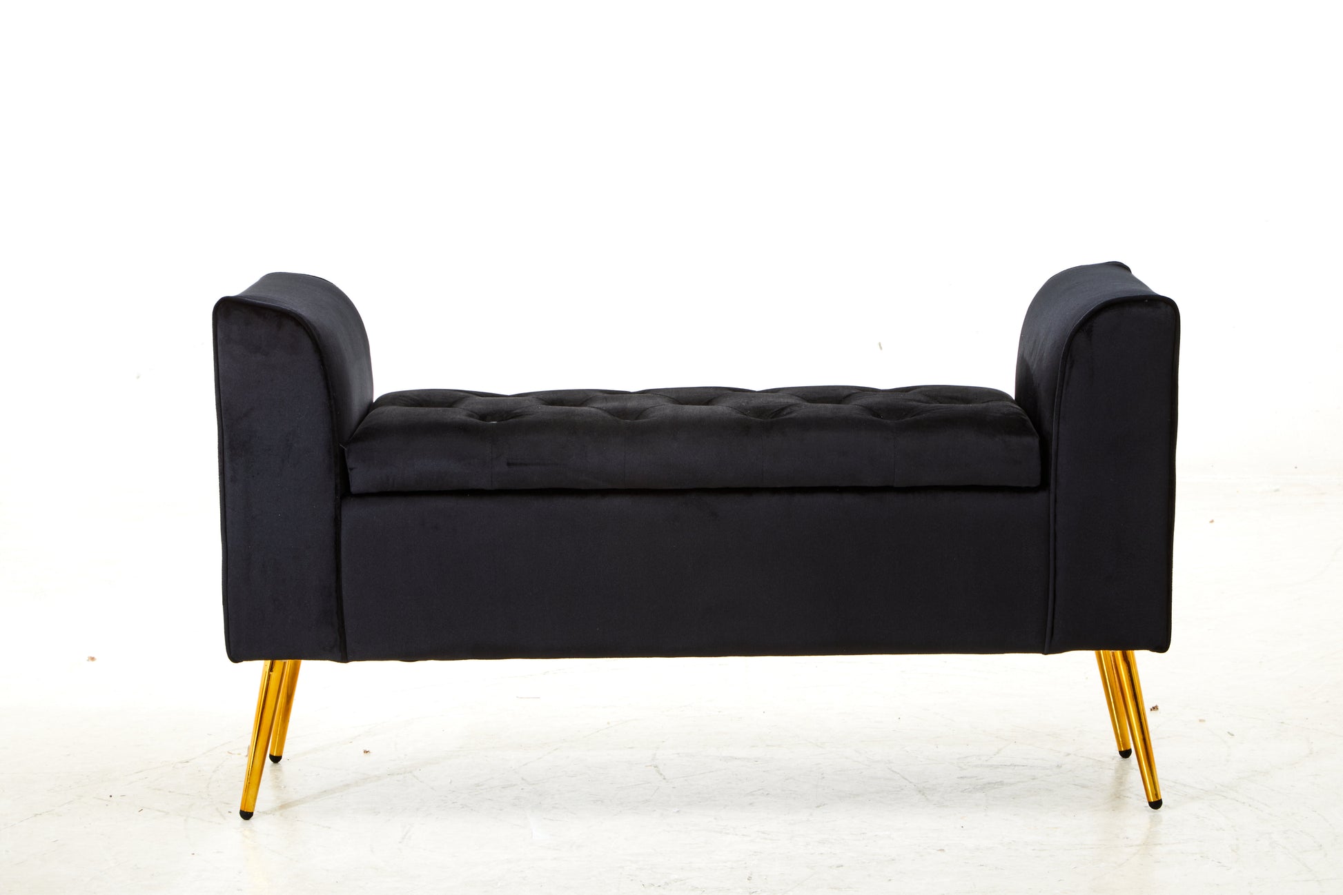 Velvet Storage Bench. Modern. Tufted. Velvet Bench. Storage Bench. Gold Legs. Elegant Upholstered Bench. Plush. Velvet. Bench. Beige. Black. Mink. Stylish Storage Bench. Footrest Bench. Practical. Upholstered Bench with Storage. Versatile. Comfortable Seating. Luxury. Functional. Contemporary. Modern. Home Storage. UK Stockist. Quick Delivery. Home. Furniture. Storage. Organisation. Ottoman.